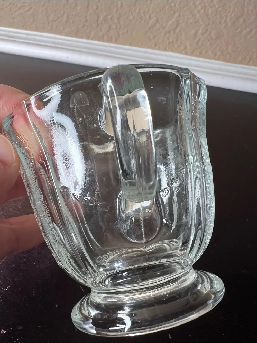 Vintage 1930s Federal Glass Madrid Clear Depression Glass Footed Creamer
